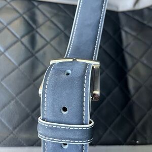 Johnston & Murphy Blue Leather Belt
